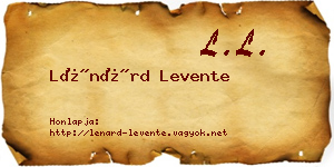 Lénárd Levente névjegykártya