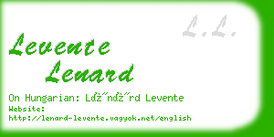 levente lenard business card